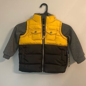 NWT iXtreme Boy's Midweight 2fer Vestee Yellow/Gray/Black Puffer Size 3T